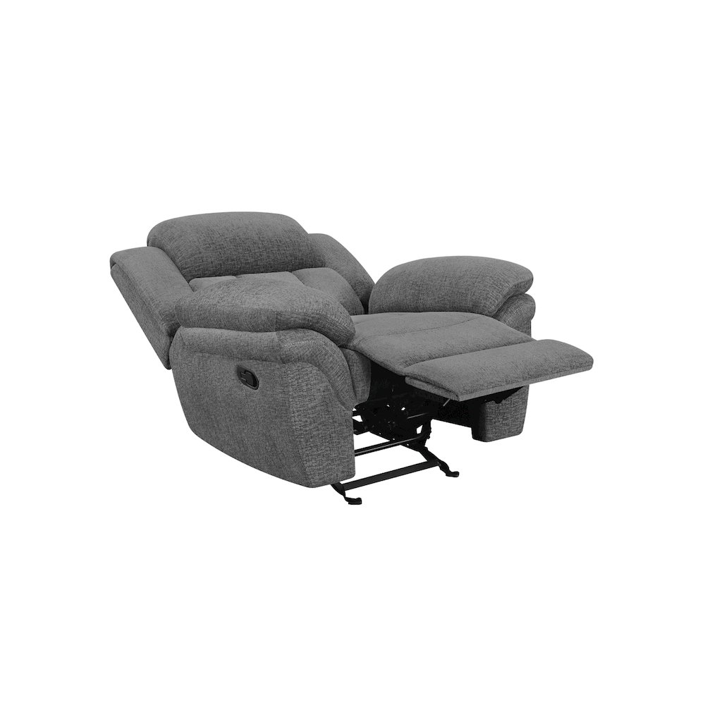Bahrain Upholstered Glider Recliner Charcoal. Picture 3