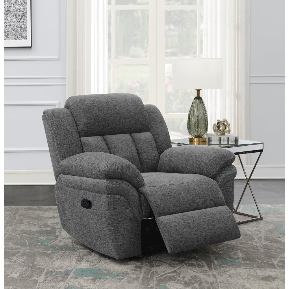 Bahrain Upholstered Glider Recliner Charcoal. Picture 12