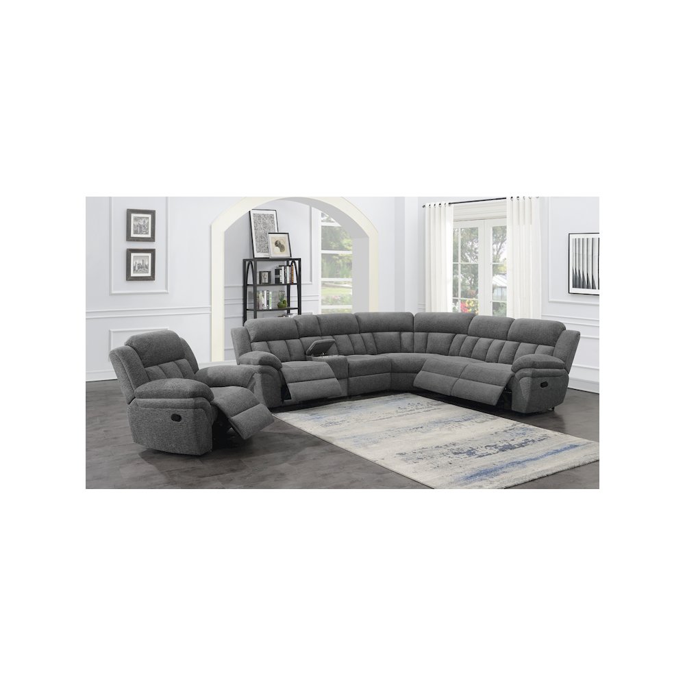 Bahrain Upholstered Glider Recliner Charcoal. Picture 14