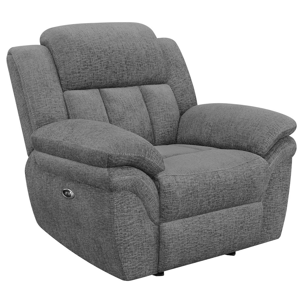 Bahrain Upholstered Power Glider Recliner Charcoal. Picture 1