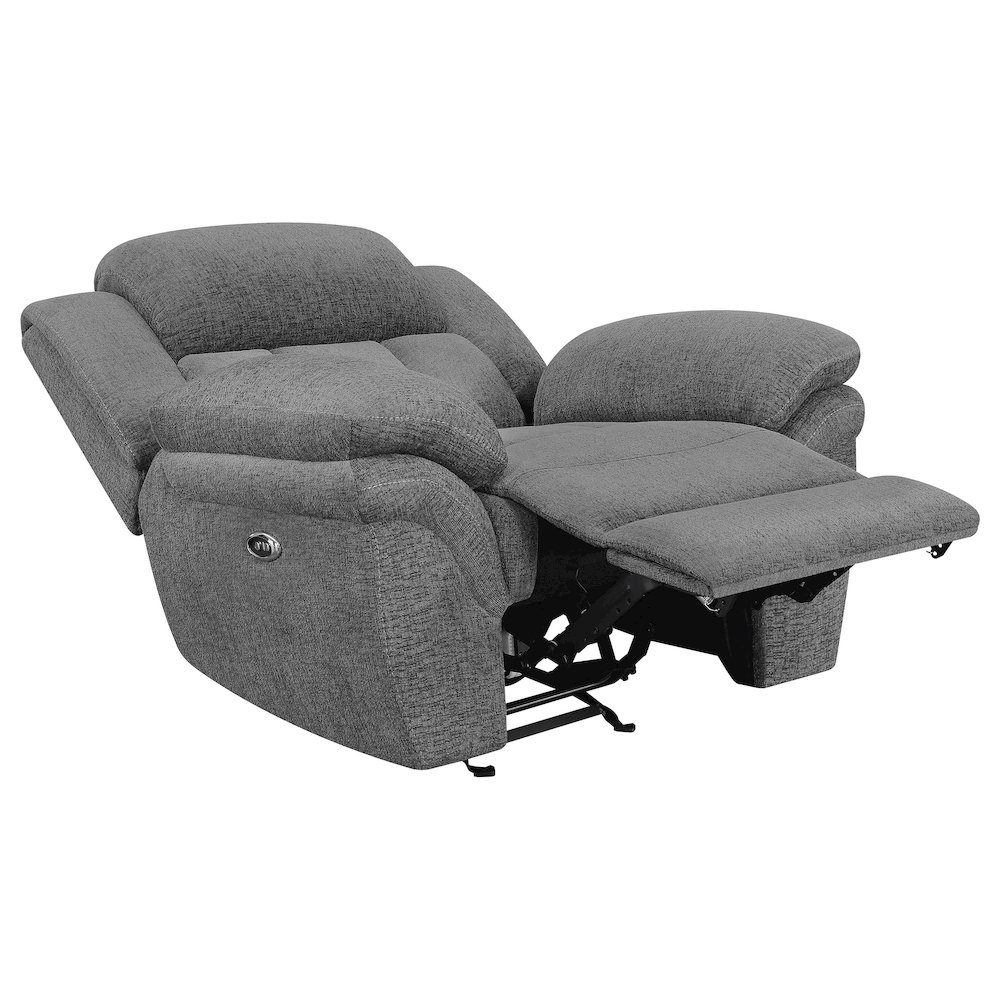 Bahrain Upholstered Power Glider Recliner Charcoal. Picture 3