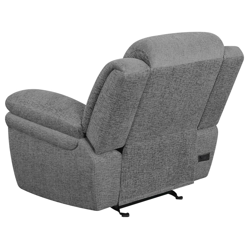 Bahrain Upholstered Power Glider Recliner Charcoal. Picture 5