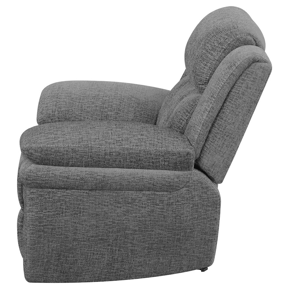 Bahrain Upholstered Power Glider Recliner Charcoal. Picture 6