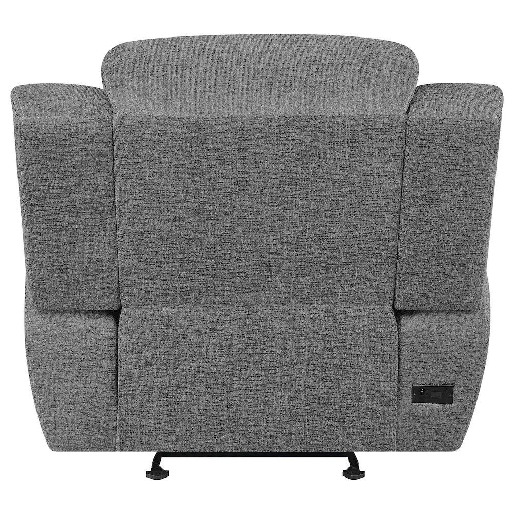Bahrain Upholstered Power Glider Recliner Charcoal. Picture 7