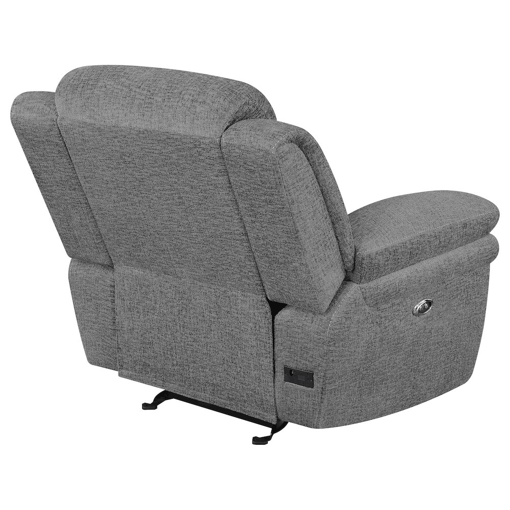 Bahrain Upholstered Power Glider Recliner Charcoal. Picture 8