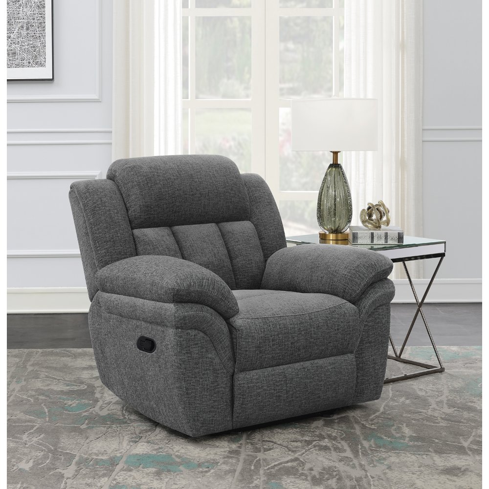 Bahrain Upholstered Glider Recliner Charcoal. Picture 10