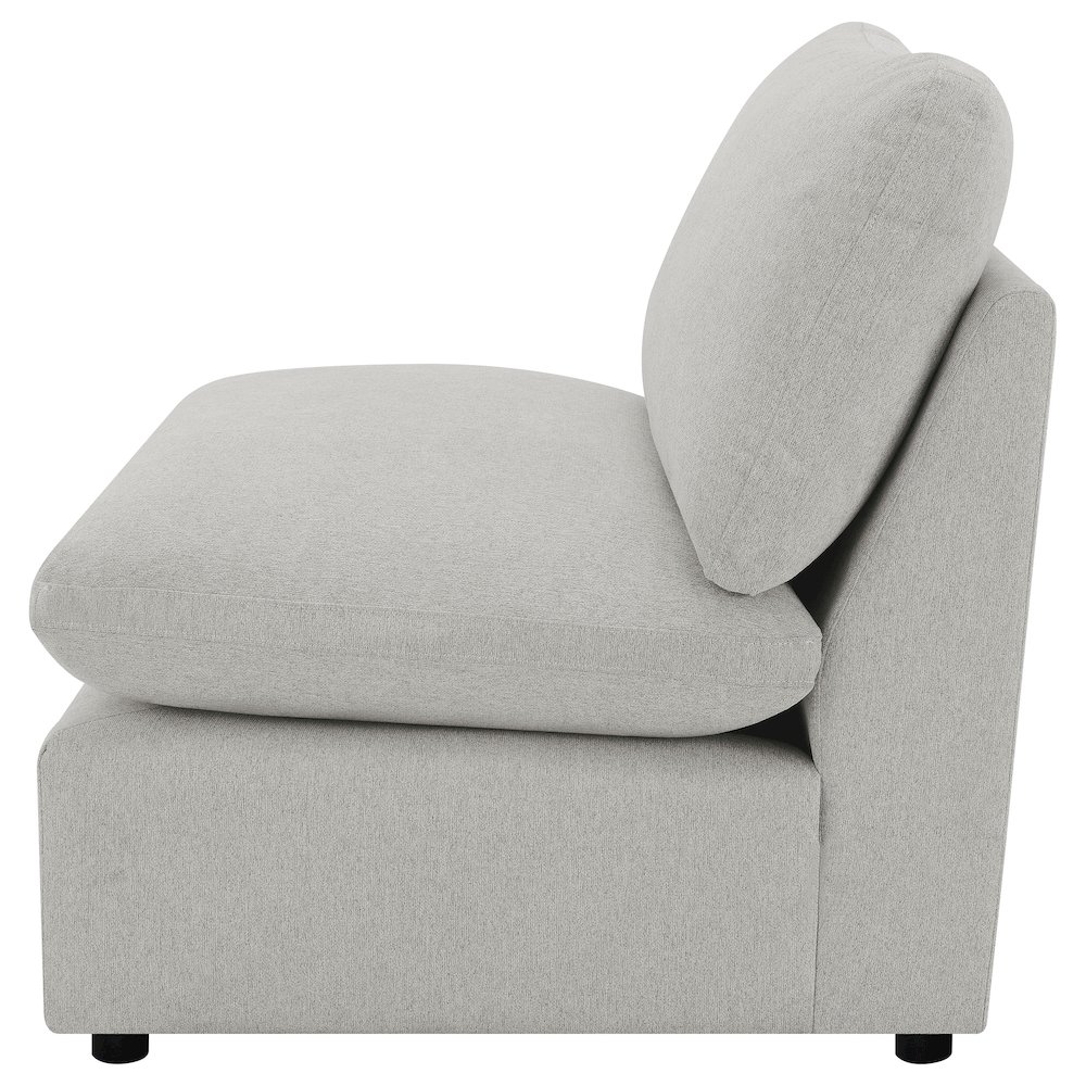 Collins Modular Armless Chair Grey. Picture 5
