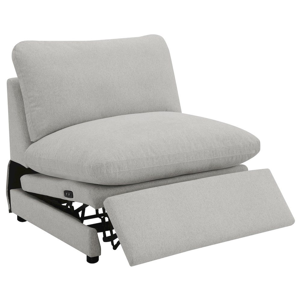 Collins Modular Power Armless Recliner Grey. Picture 3