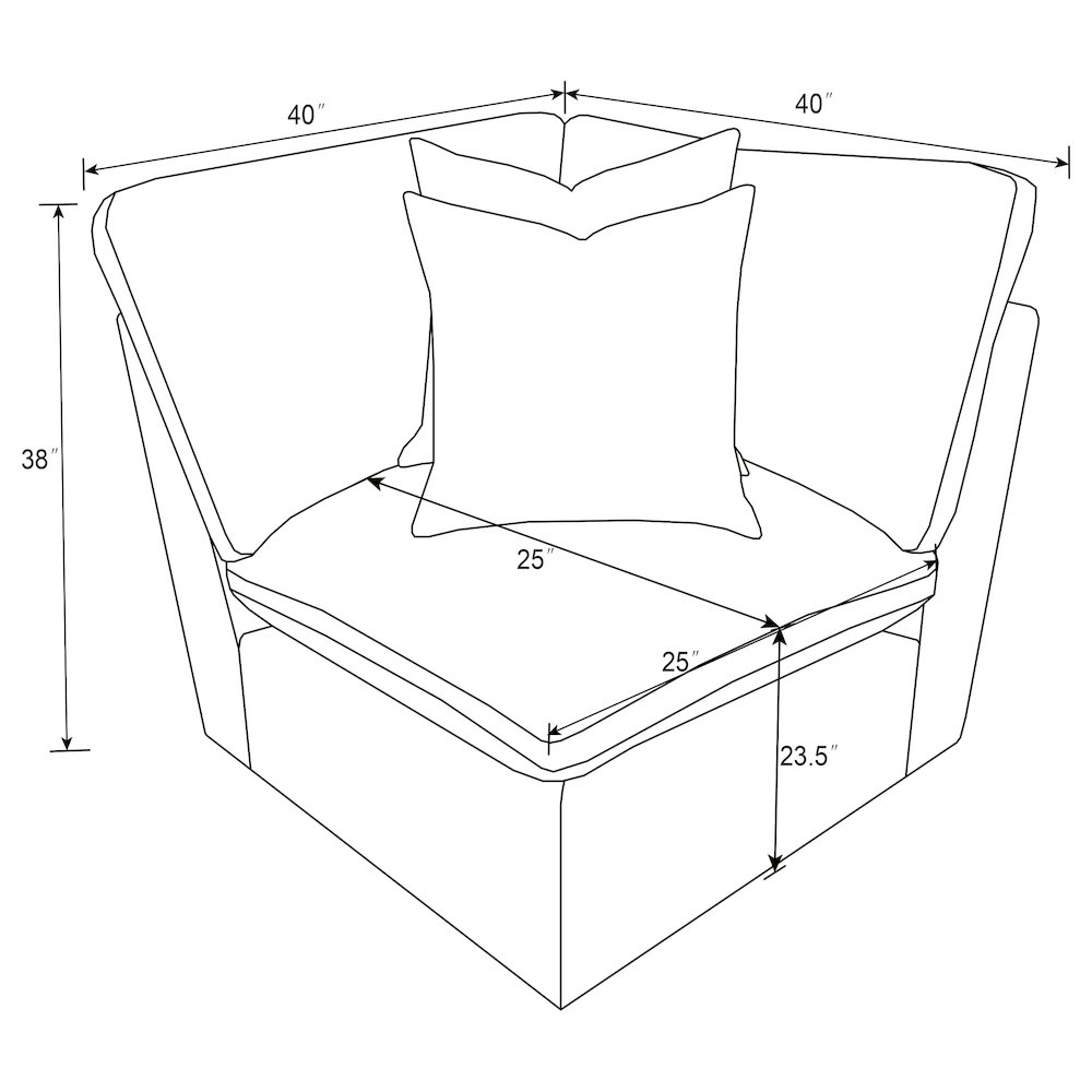 Collins Modular Corner Chair Grey. Picture 12