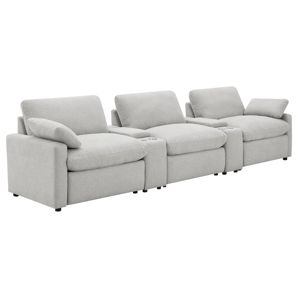 Collins 5-piece Power Reclining Home Theater Seating Grey. Picture 1