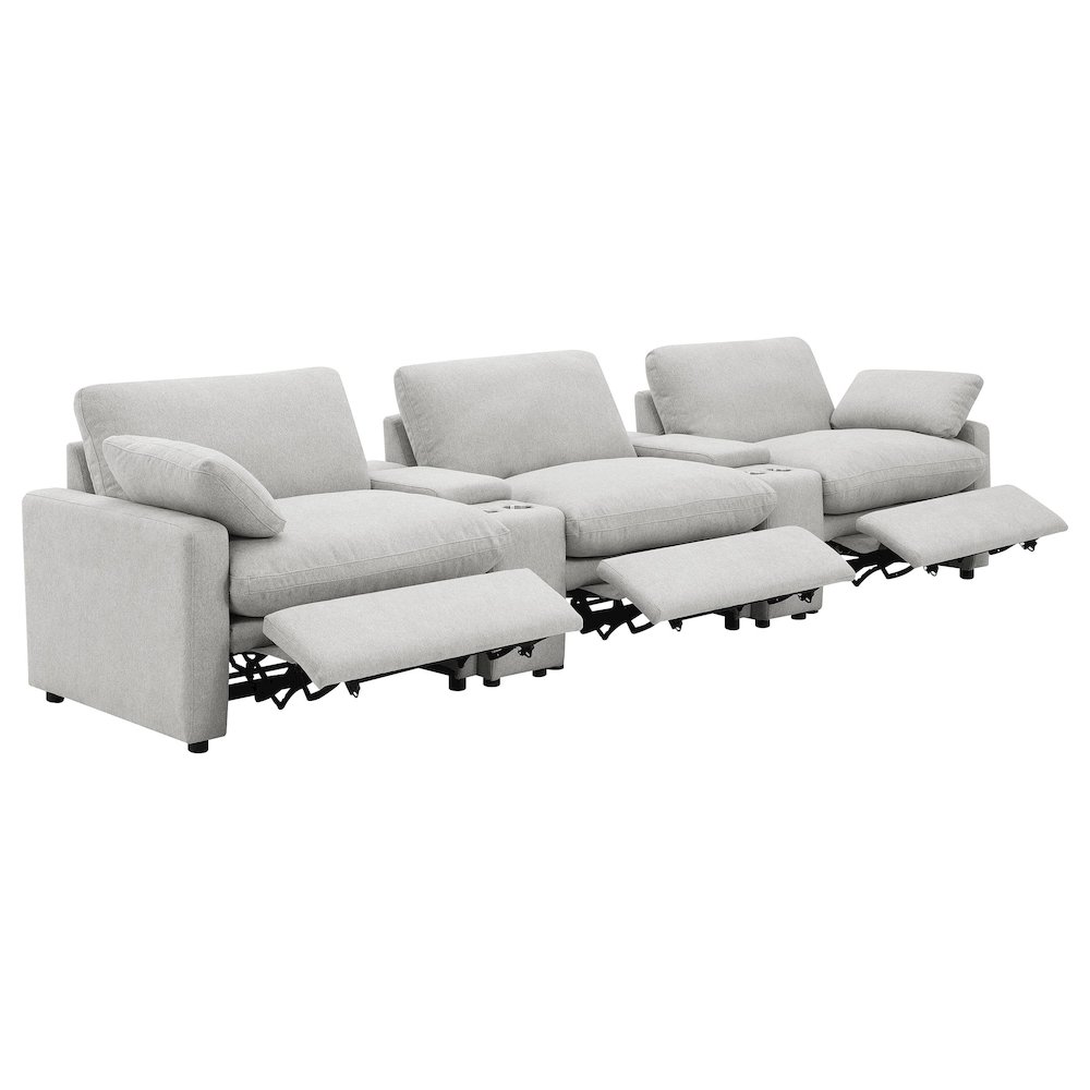 Collins 5-piece Power Reclining Home Theater Seating Grey. Picture 2