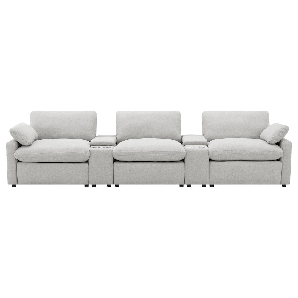 Collins 5-piece Power Reclining Home Theater Seating Grey. Picture 3