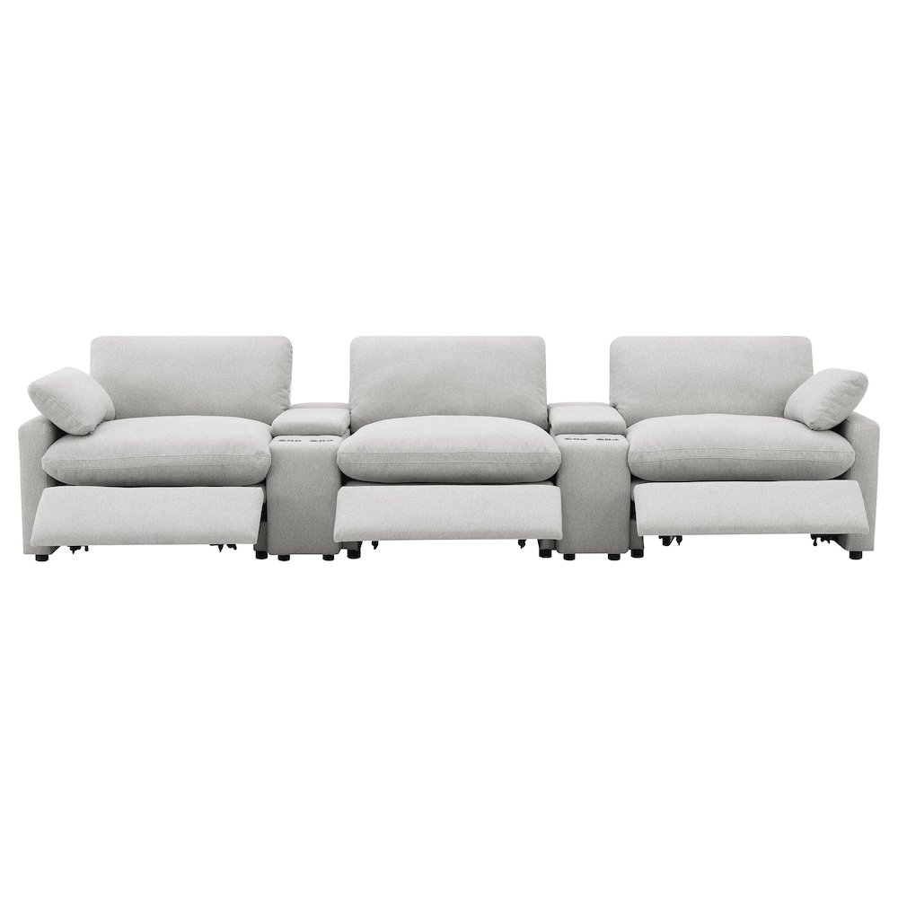 Collins 5-piece Power Reclining Home Theater Seating Grey. Picture 4