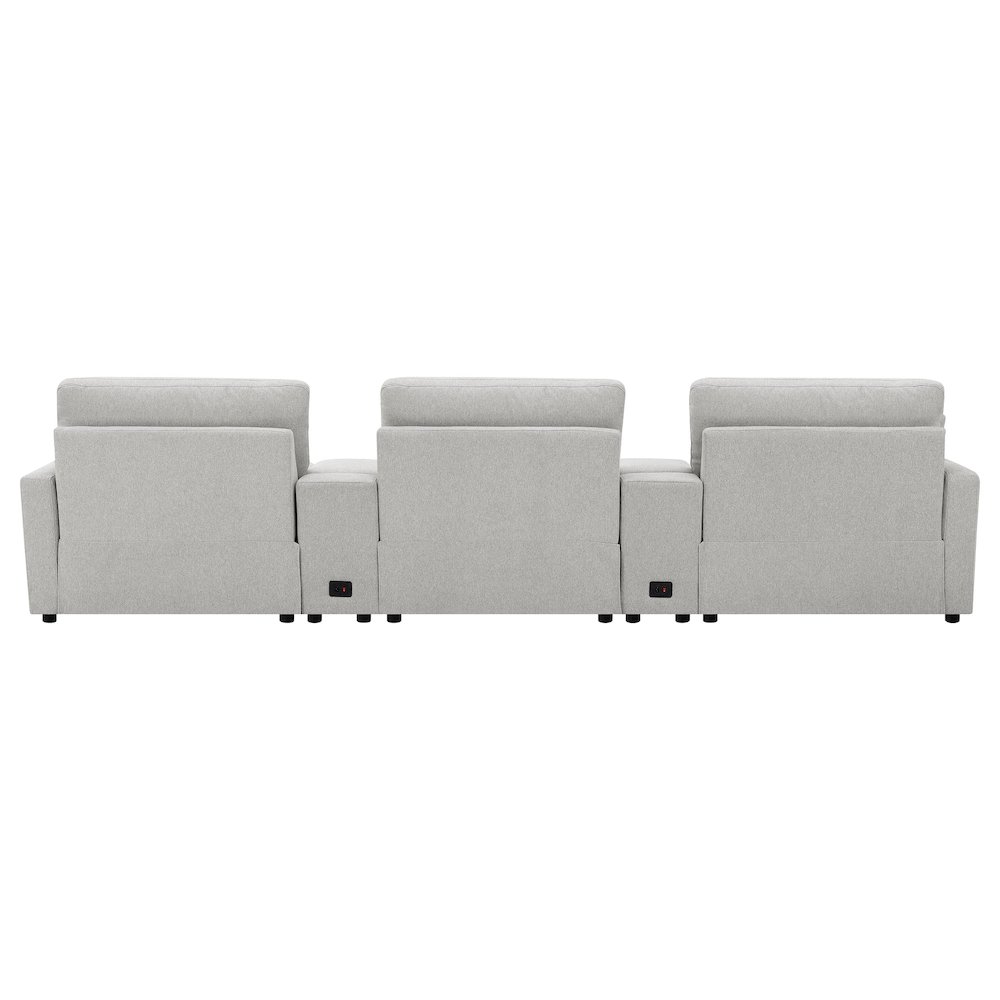 Collins 5-piece Power Reclining Home Theater Seating Grey. Picture 5