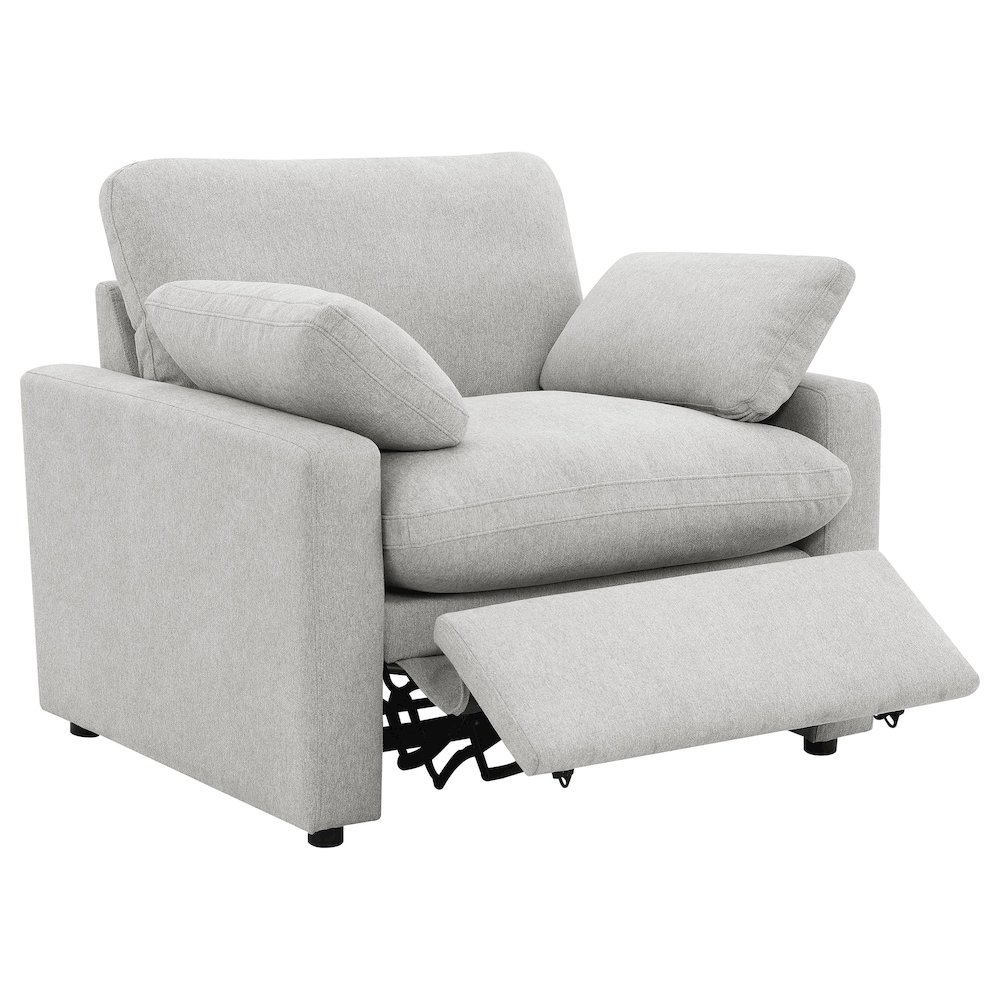 Collins Upholstered Power Recliner Chair Grey. Picture 2