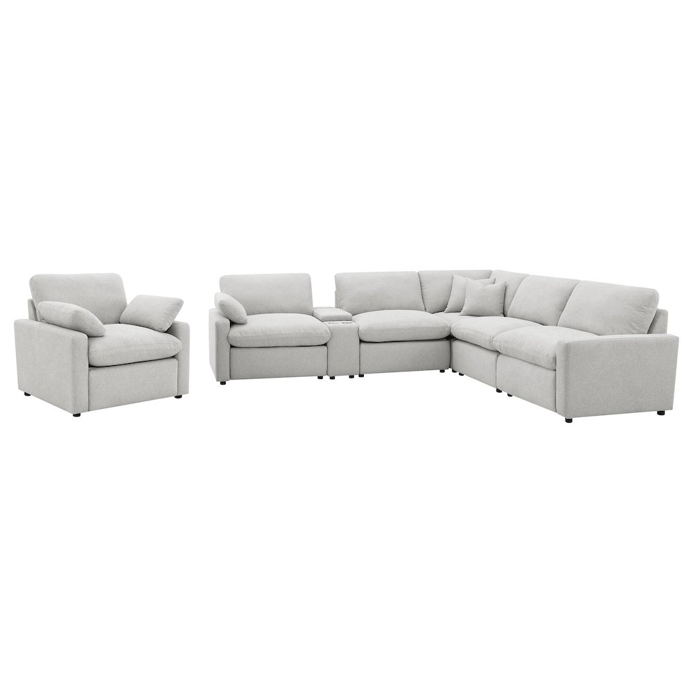 Collins Upholstered Power Recliner Chair Grey. Picture 10