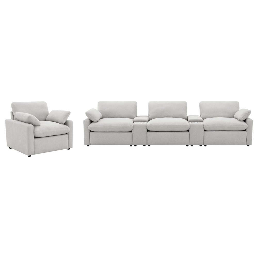 Collins Upholstered Power Recliner Chair Grey. Picture 12