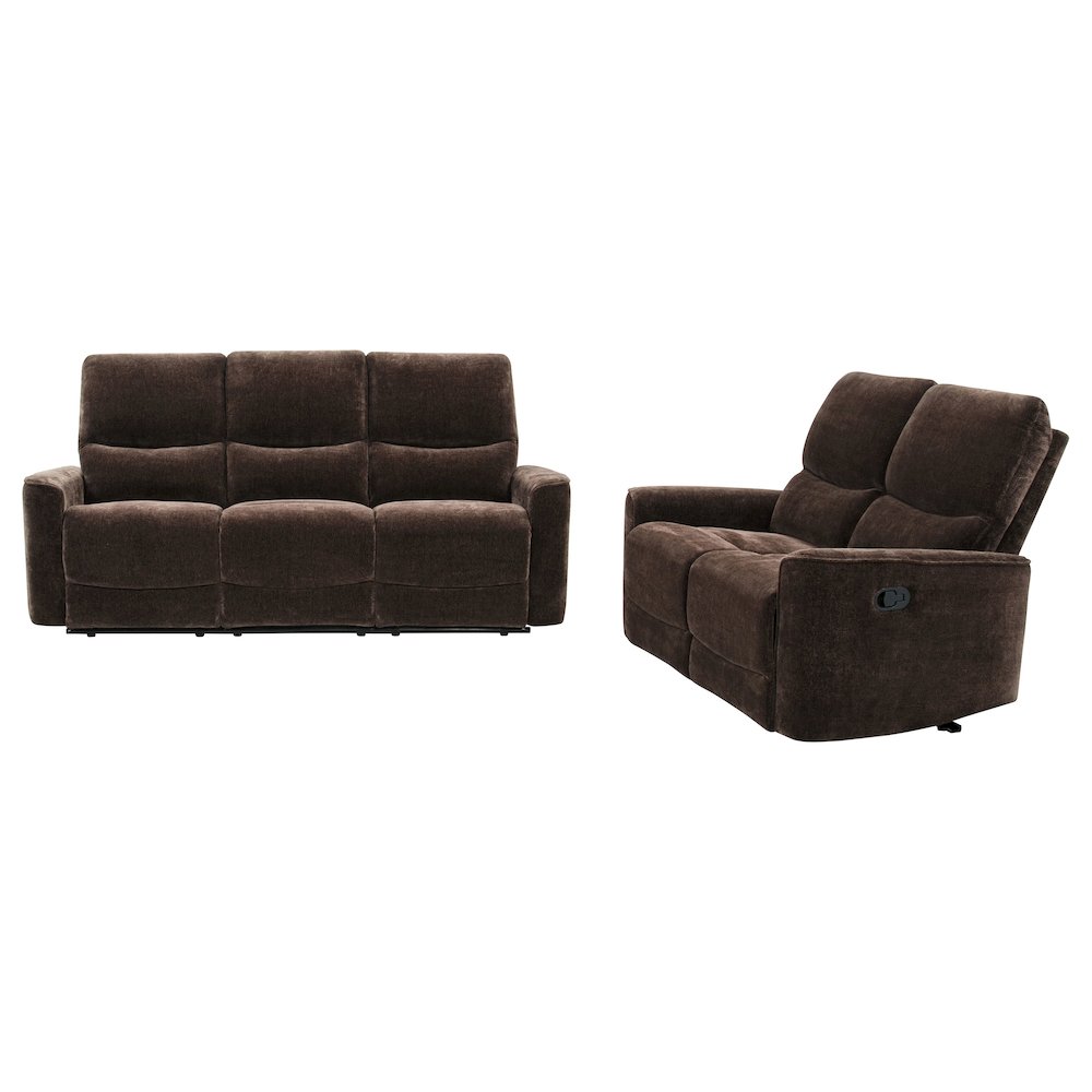 Navarro 2-piece Upholstered Reclining Sofa Set Dark Brown. Picture 1