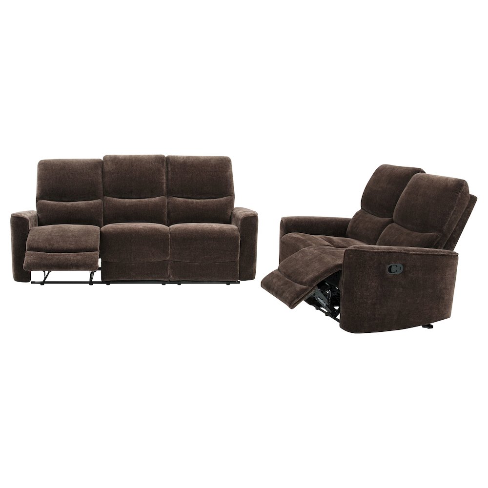 Navarro 2-piece Upholstered Reclining Sofa Set Dark Brown. Picture 2