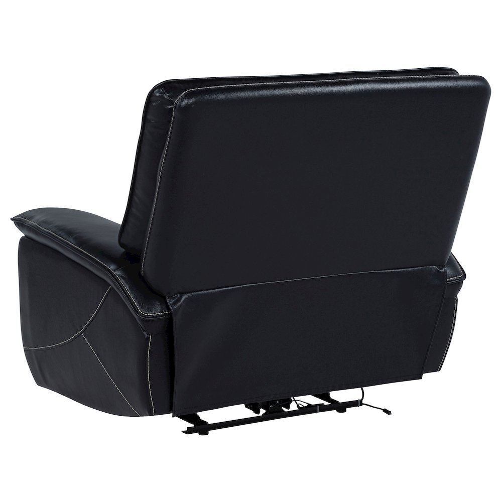 Hewitt Leather Upholstered Dual Power Recliner Chair Black. Picture 6