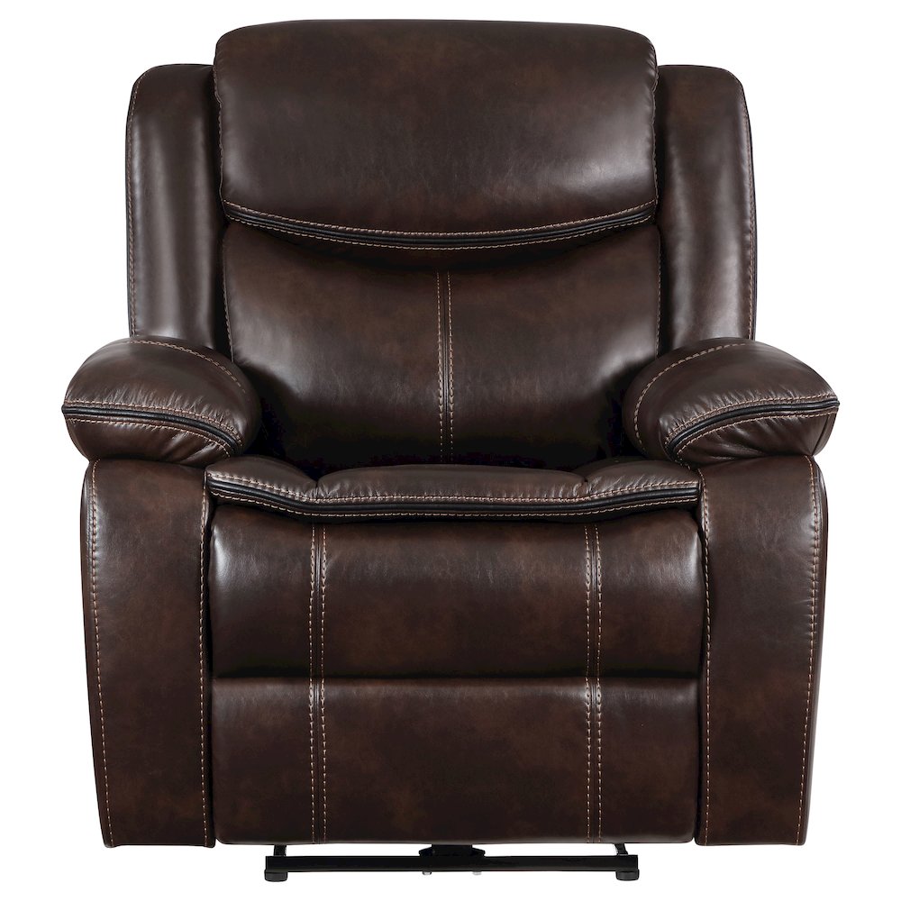 Sycamore Upholstered Power Recliner Chair Dark Brown. Picture 4