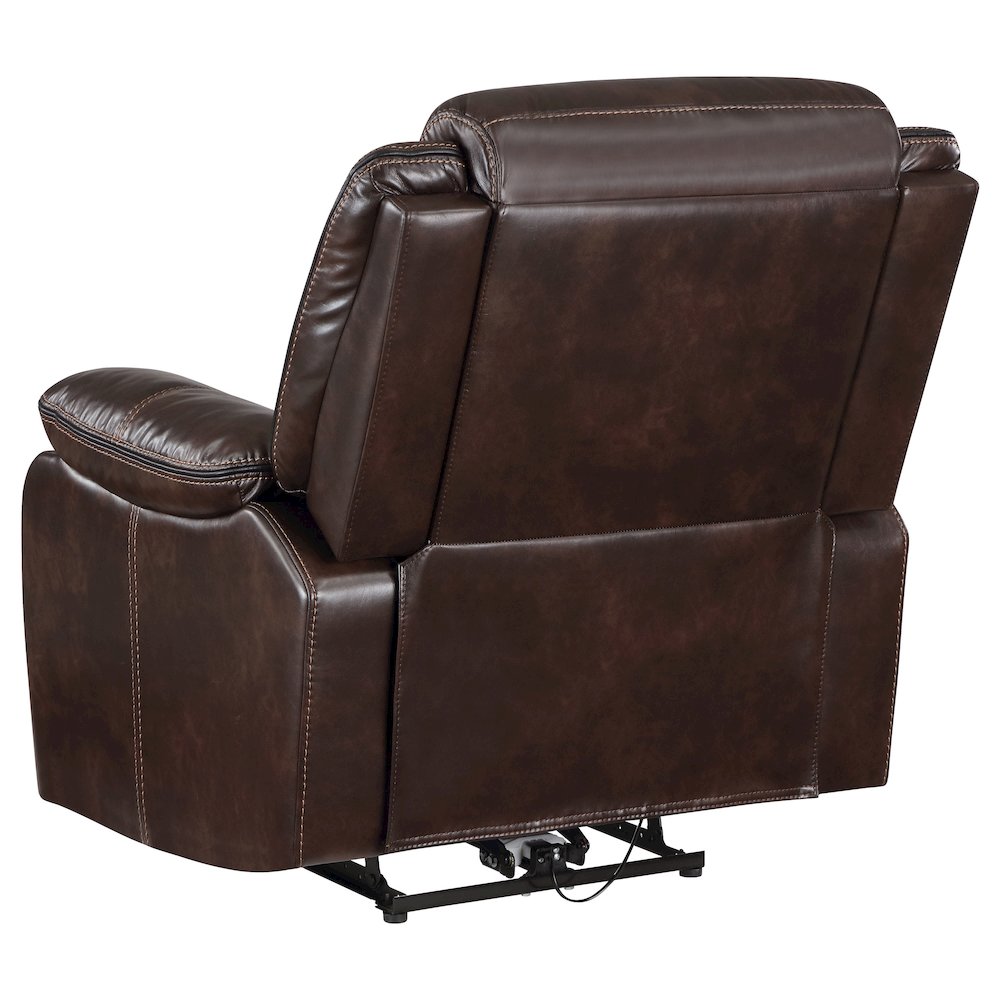 Sycamore Upholstered Power Recliner Chair Dark Brown. Picture 5