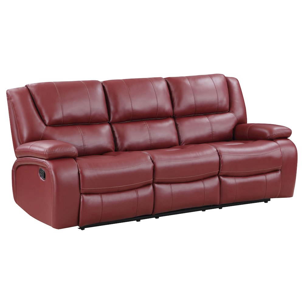 Camila Upholstered Motion Reclining Sofa Red. Picture 2