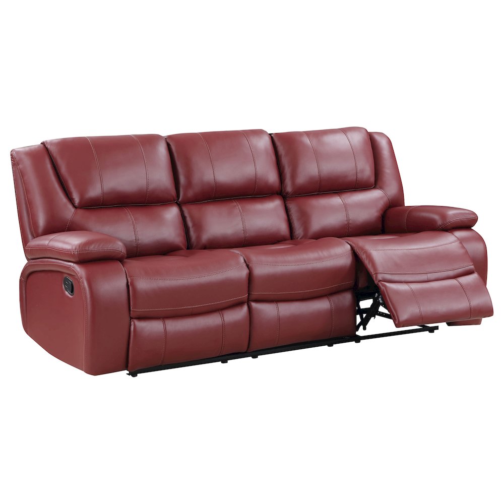 Camila 3-piece Upholstered Reclining Sofa Set Red. Picture 2