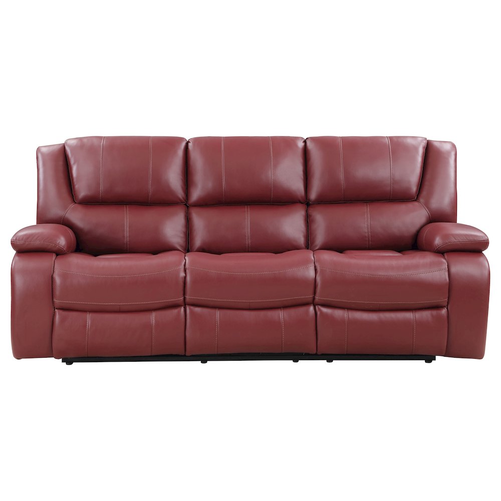 Camila 3-piece Upholstered Reclining Sofa Set Red. Picture 3