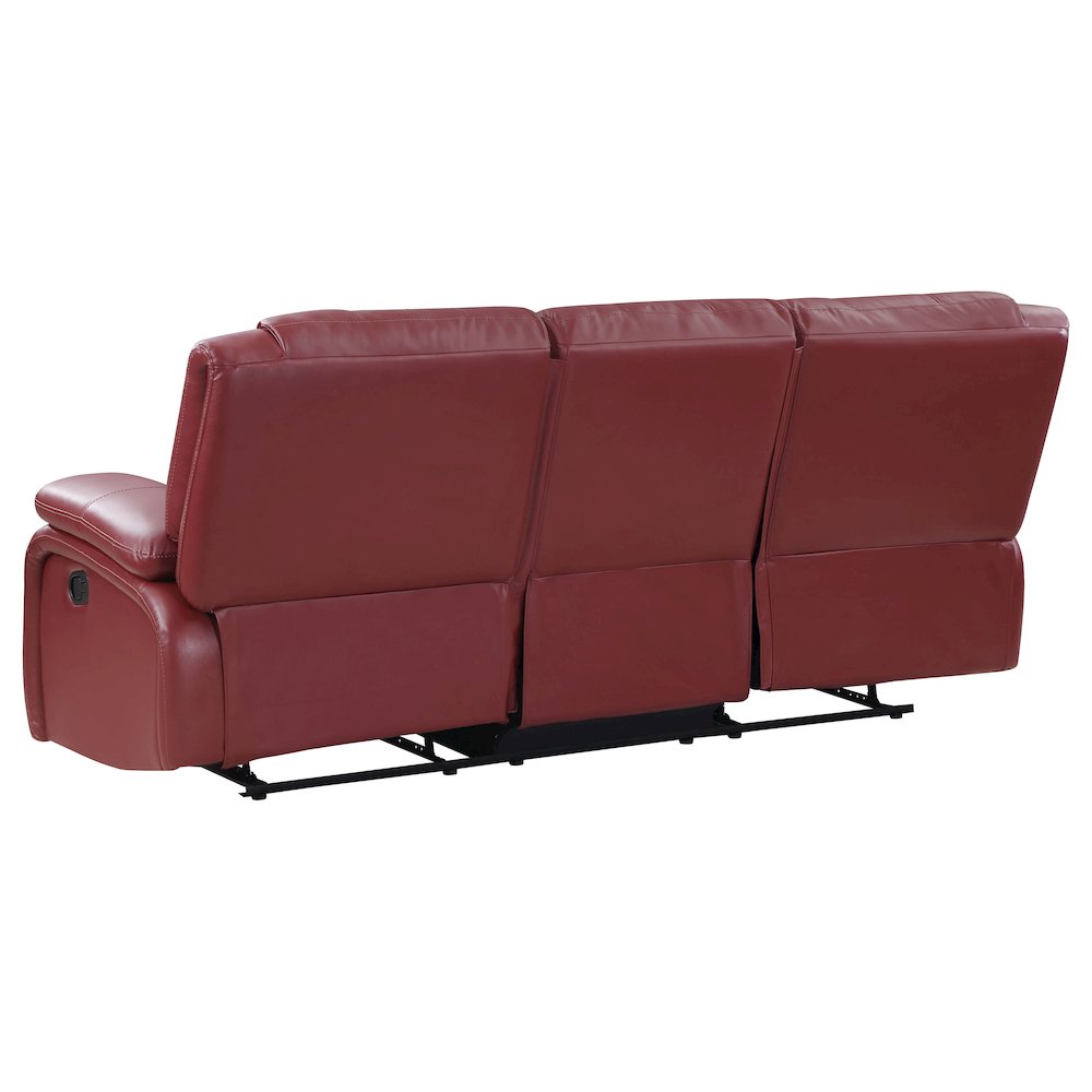 Camila 3-piece Upholstered Reclining Sofa Set Red. Picture 4