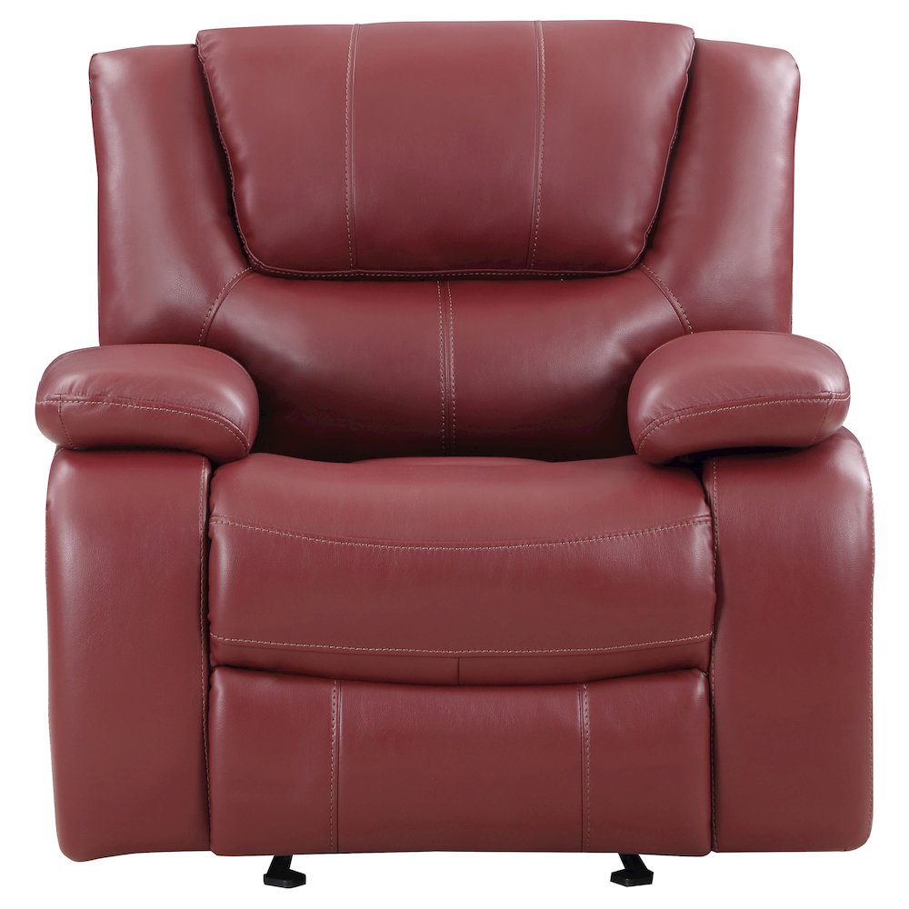 Camila 3-piece Upholstered Reclining Sofa Set Red. Picture 11