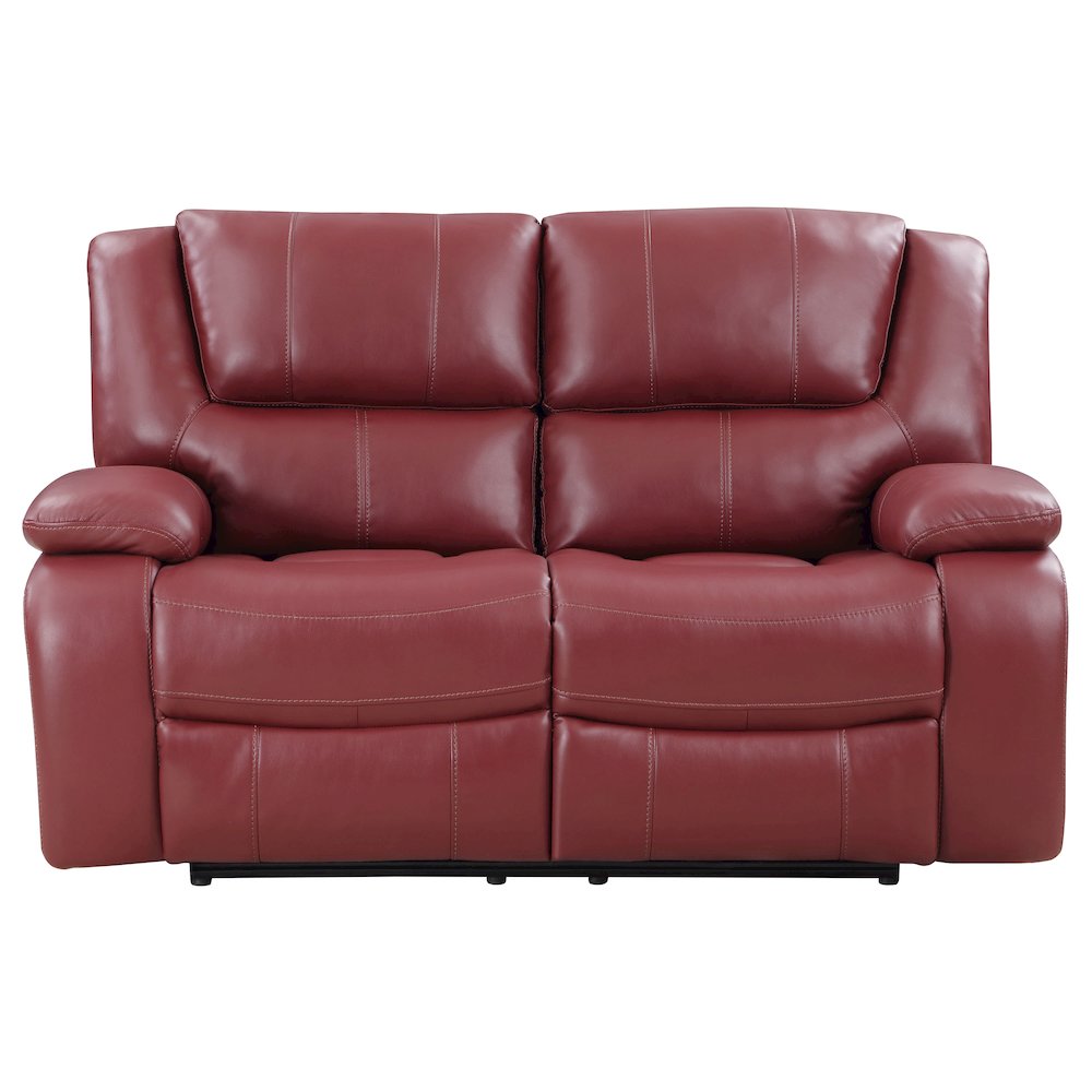 Camila Upholstered Motion Reclining Loveseat Red. Picture 4