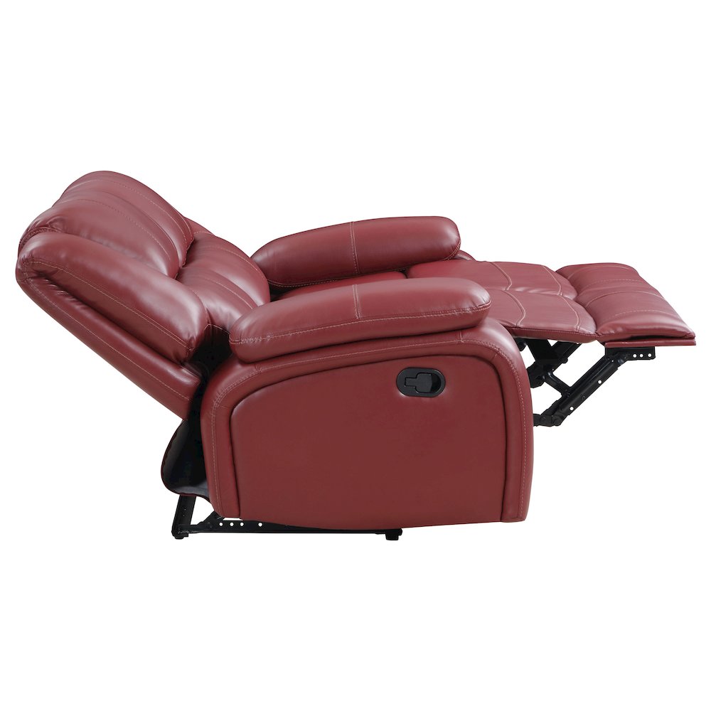 Camila Upholstered Motion Reclining Loveseat Red. Picture 6