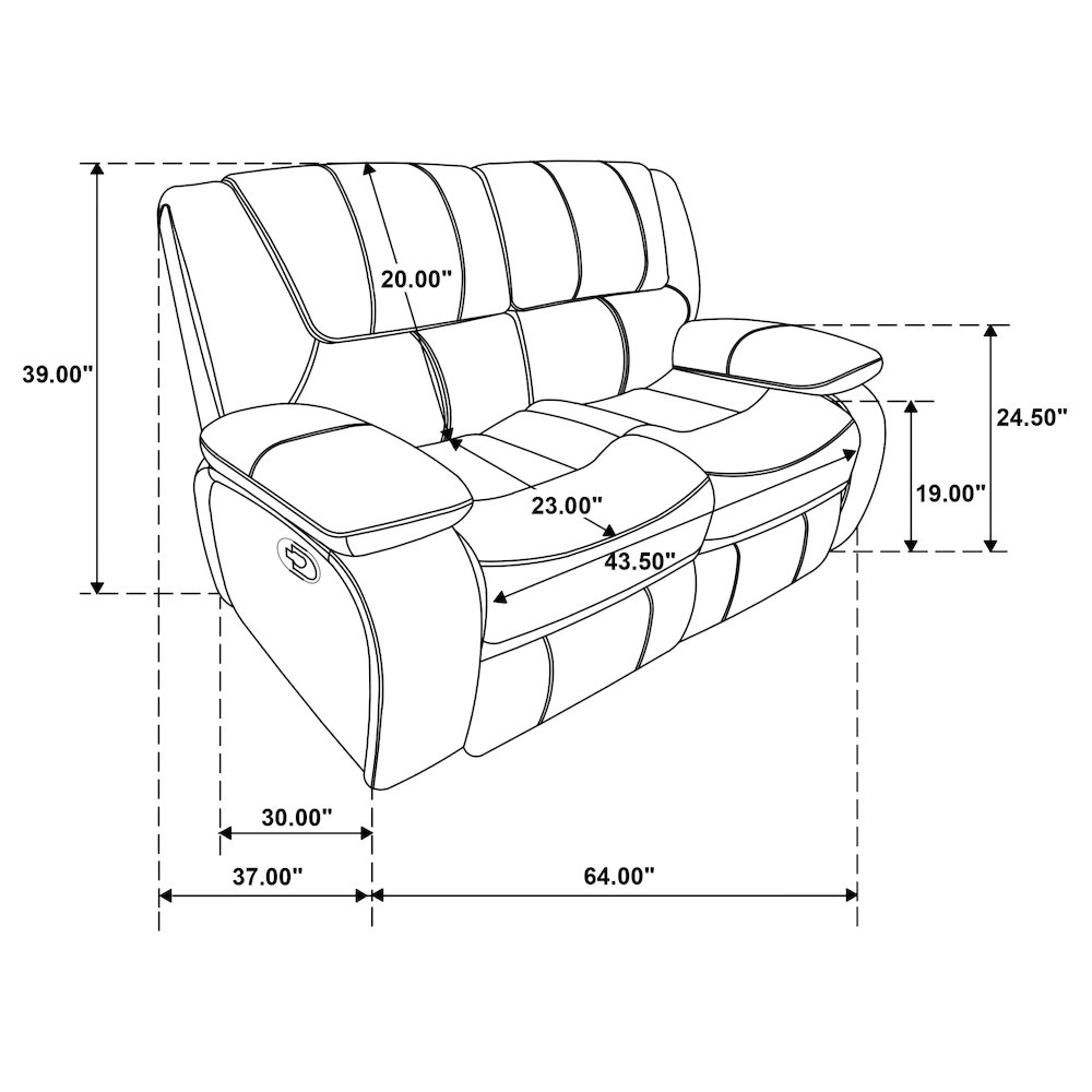 Camila Upholstered Motion Reclining Loveseat Red. Picture 13
