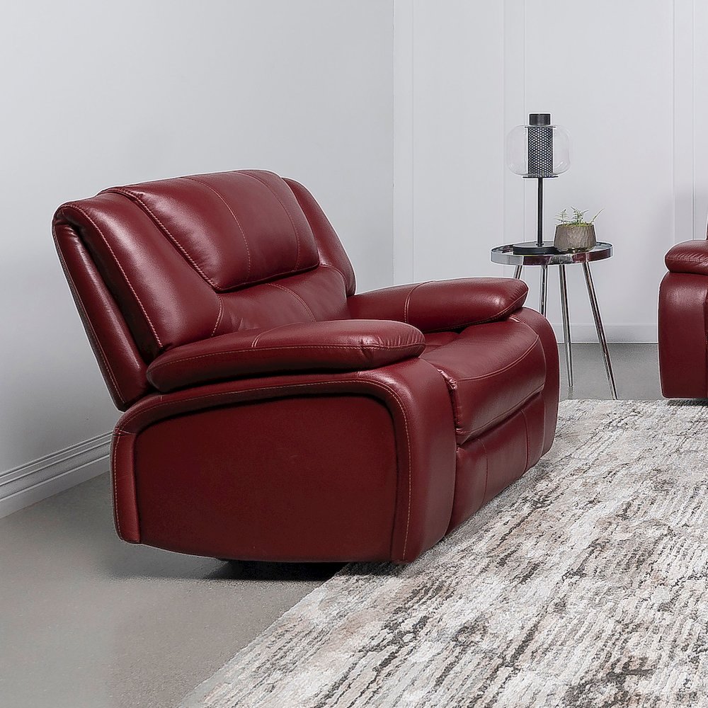 Camila Upholstered Glider Recliner Chair Red. Picture 7
