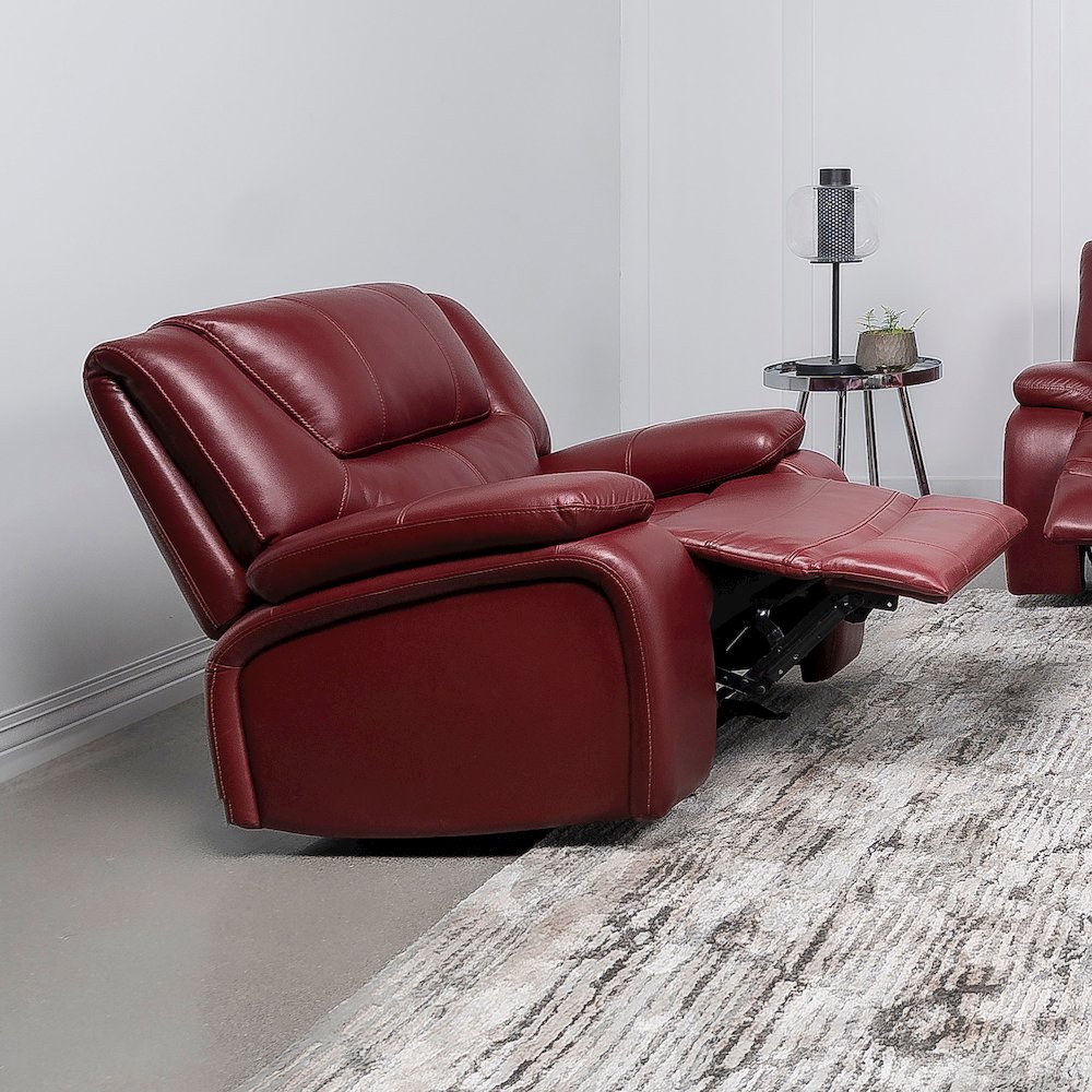 Camila Upholstered Glider Recliner Chair Red. Picture 9