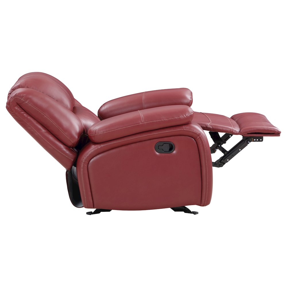 Camila Upholstered Glider Recliner Chair Red. Picture 6