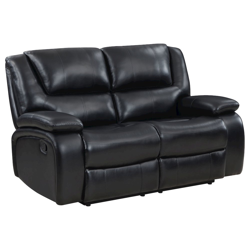Camila 3-piece Upholstered Motion Reclining Sofa Set Black. Picture 6