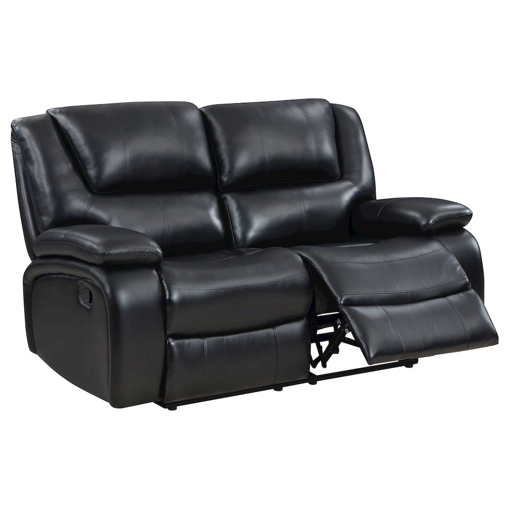 Camila 3-piece Upholstered Motion Reclining Sofa Set Black. Picture 7