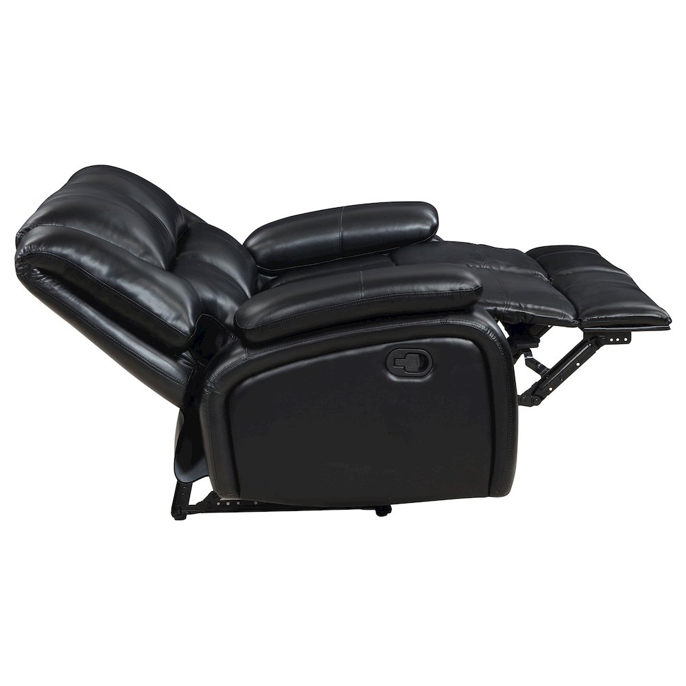 Camila 3-piece Upholstered Motion Reclining Sofa Set Black. Picture 9