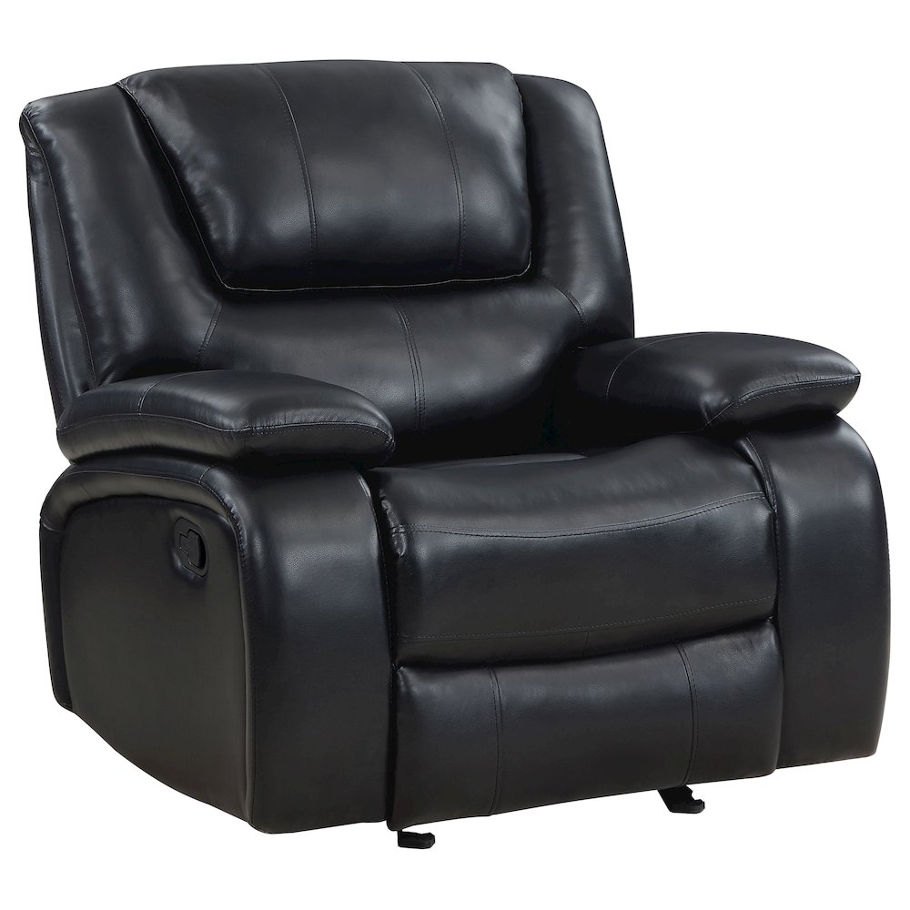 Camila 3-piece Upholstered Motion Reclining Sofa Set Black. Picture 10