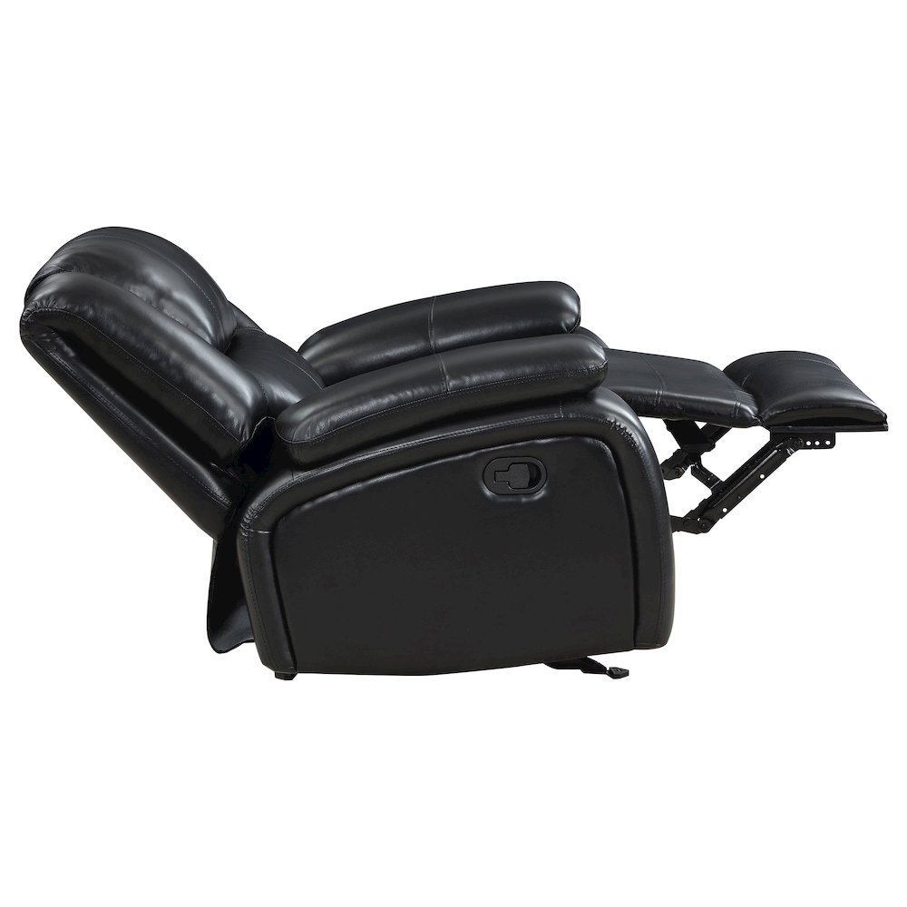 Camila Upholstered Glider Recliner Chair Black. Picture 6