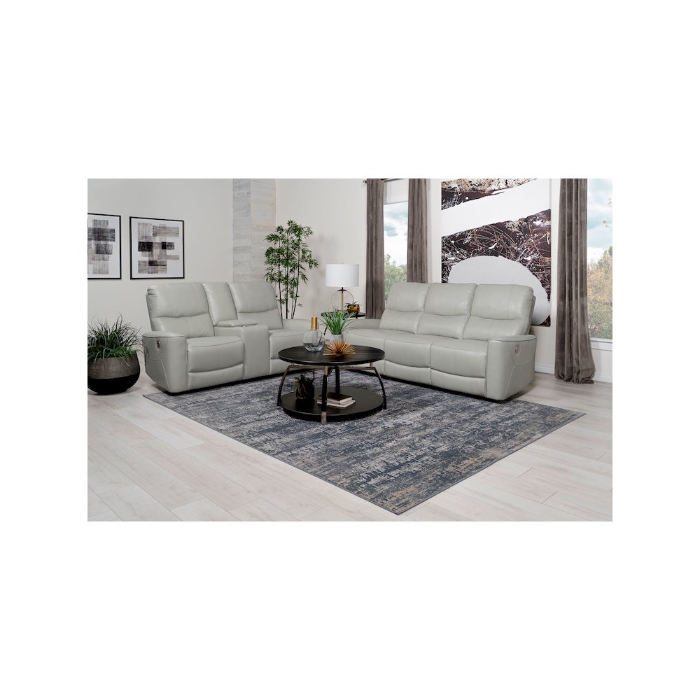 Greenfield 2-piece Power Reclining Sofa Set Dove Grey. Picture 11