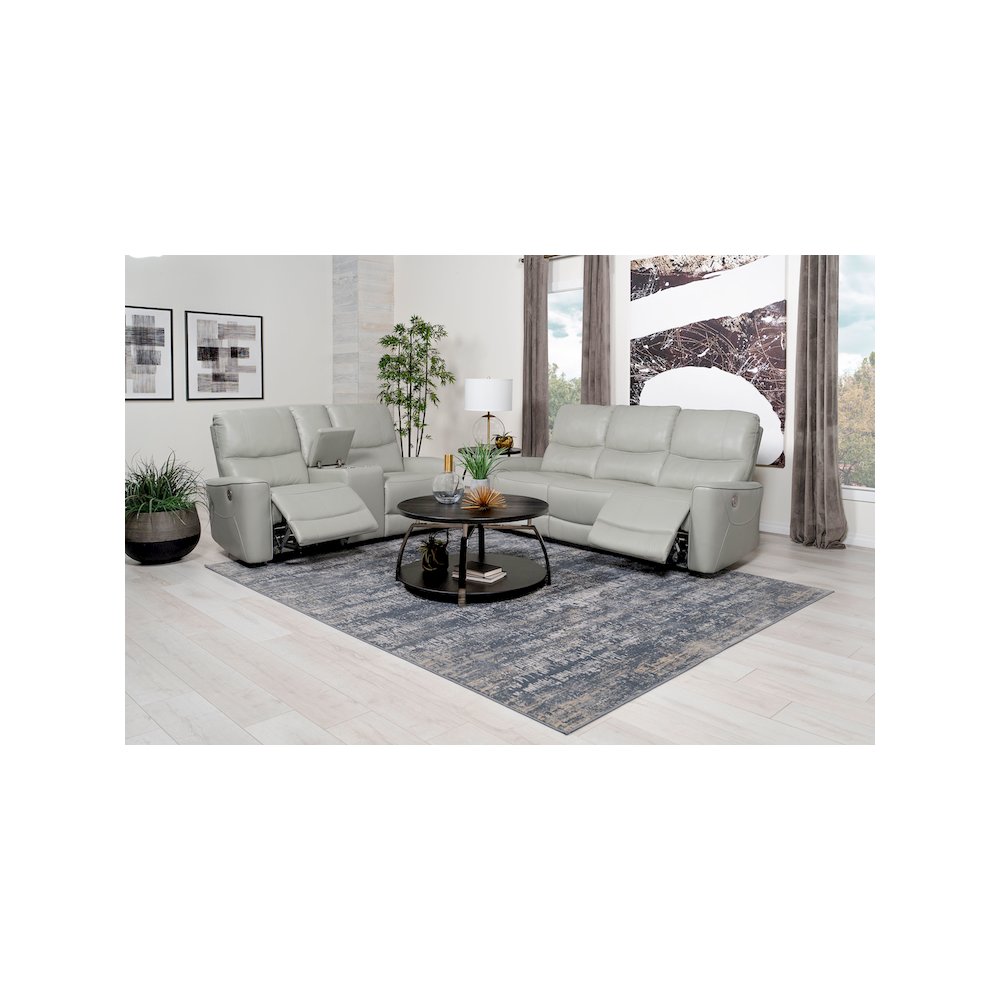 Greenfield 2-piece Power Reclining Sofa Set Dove Grey. Picture 13