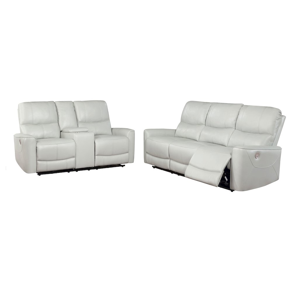 Greenfield 2-piece Power Reclining Sofa Set Dove Grey. Picture 1