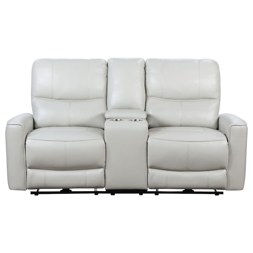 Greenfield Upholstered Power Reclining Loveseat Dove Grey. Picture 4