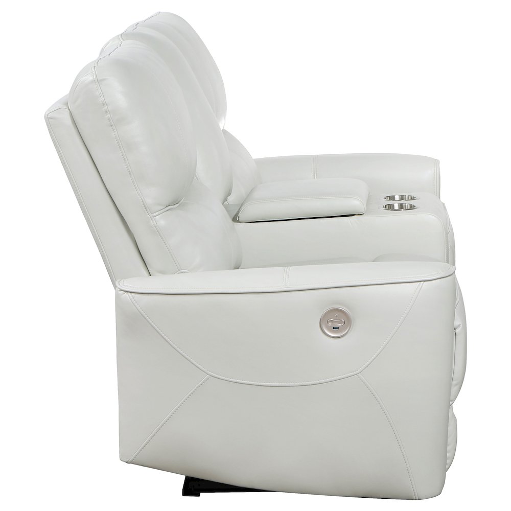 Greenfield Upholstered Power Reclining Loveseat Dove Grey. Picture 6