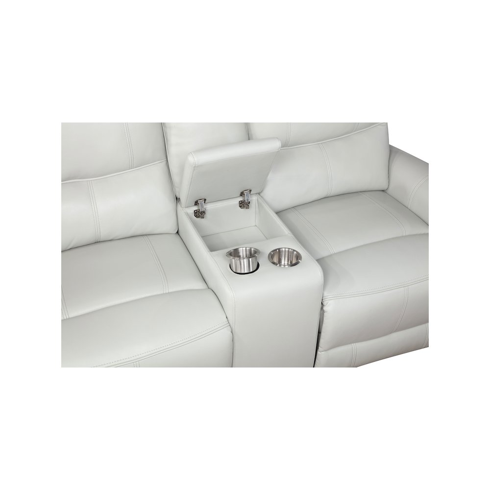 Greenfield Upholstered Power Reclining Loveseat Dove Grey. Picture 13