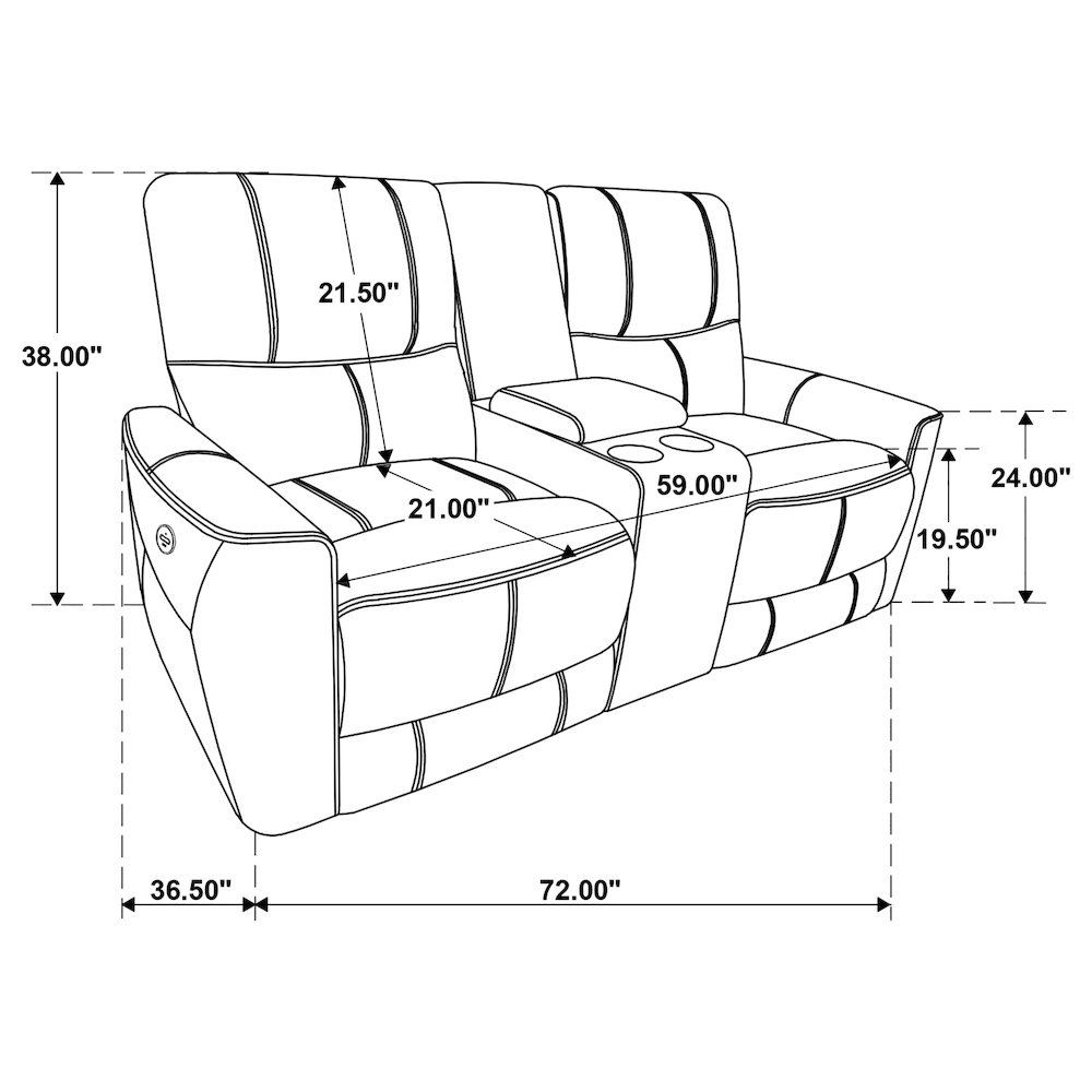 Greenfield Upholstered Power Reclining Loveseat Dove Grey. Picture 15