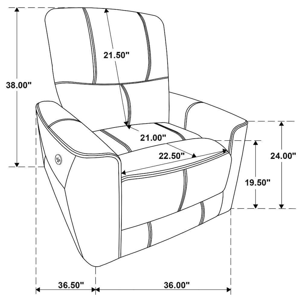 Greenfield Upholstered Power Recliner Chair Dove Grey. Picture 13